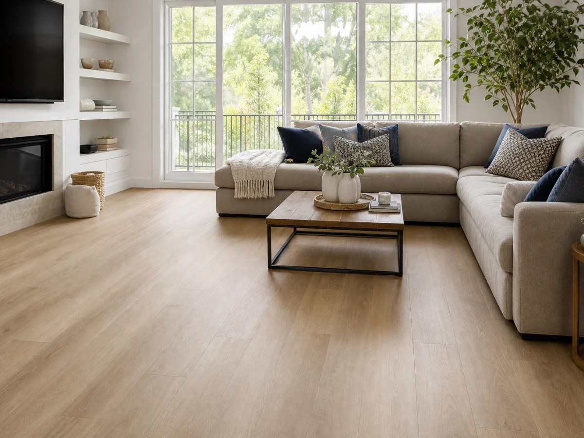 Light Parquet в светлой гостиной