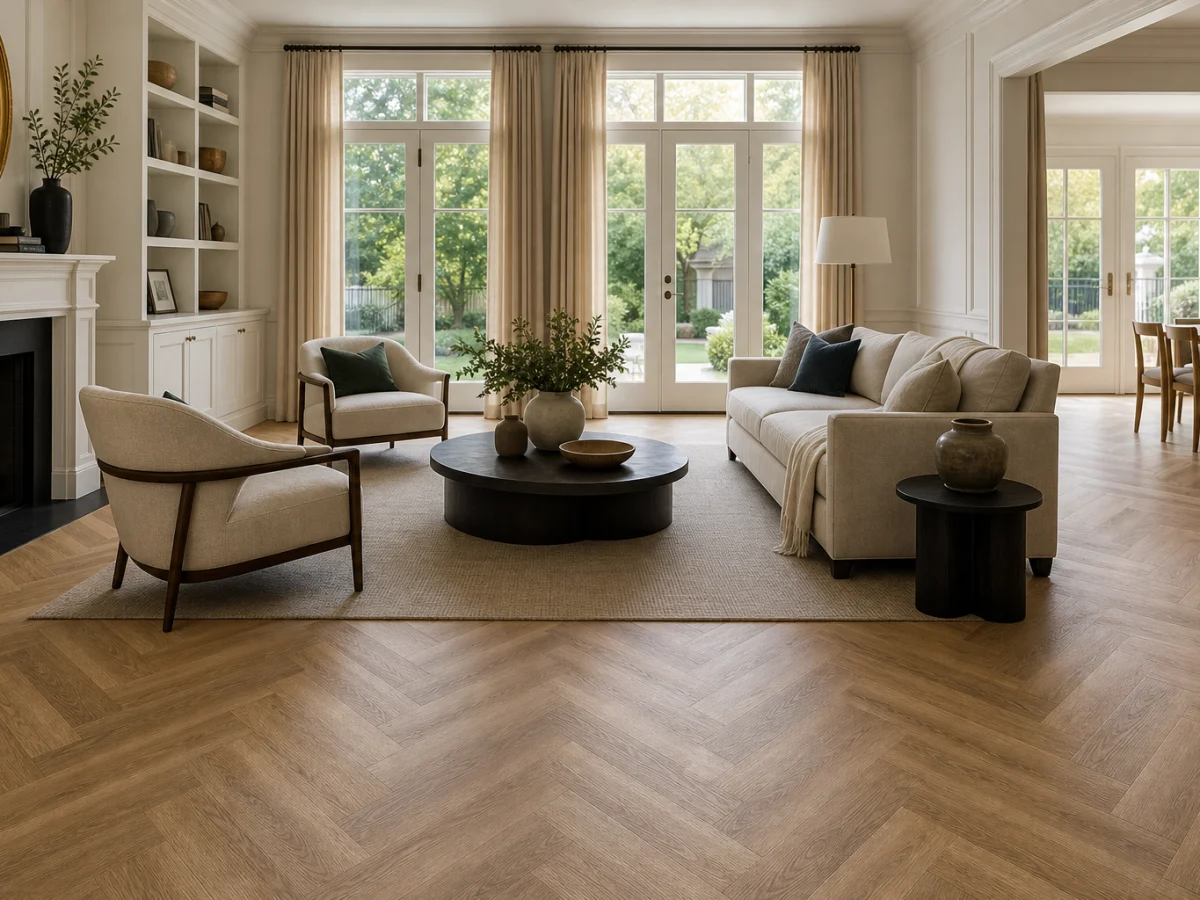 Chevron Alpine LVT в гостиной