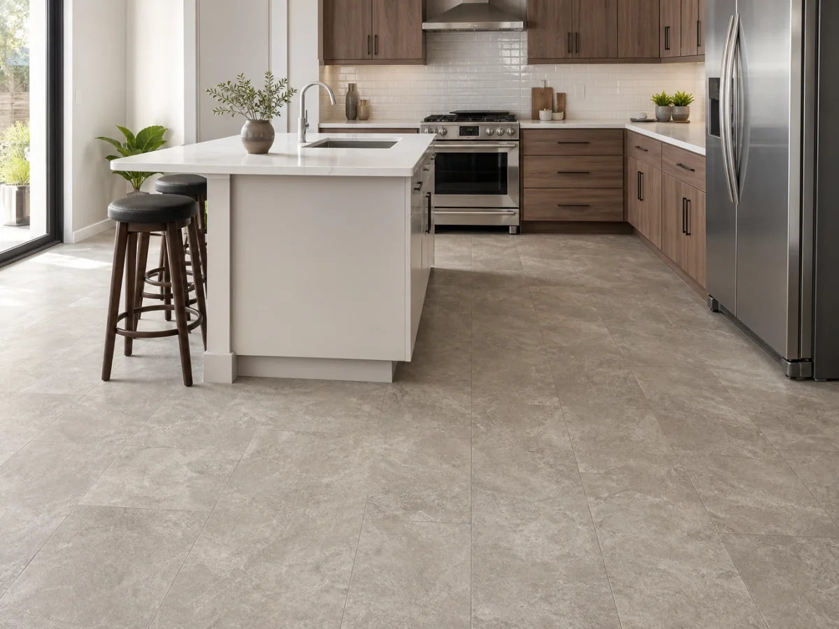 Vinilam Ceramo Stone на кухне