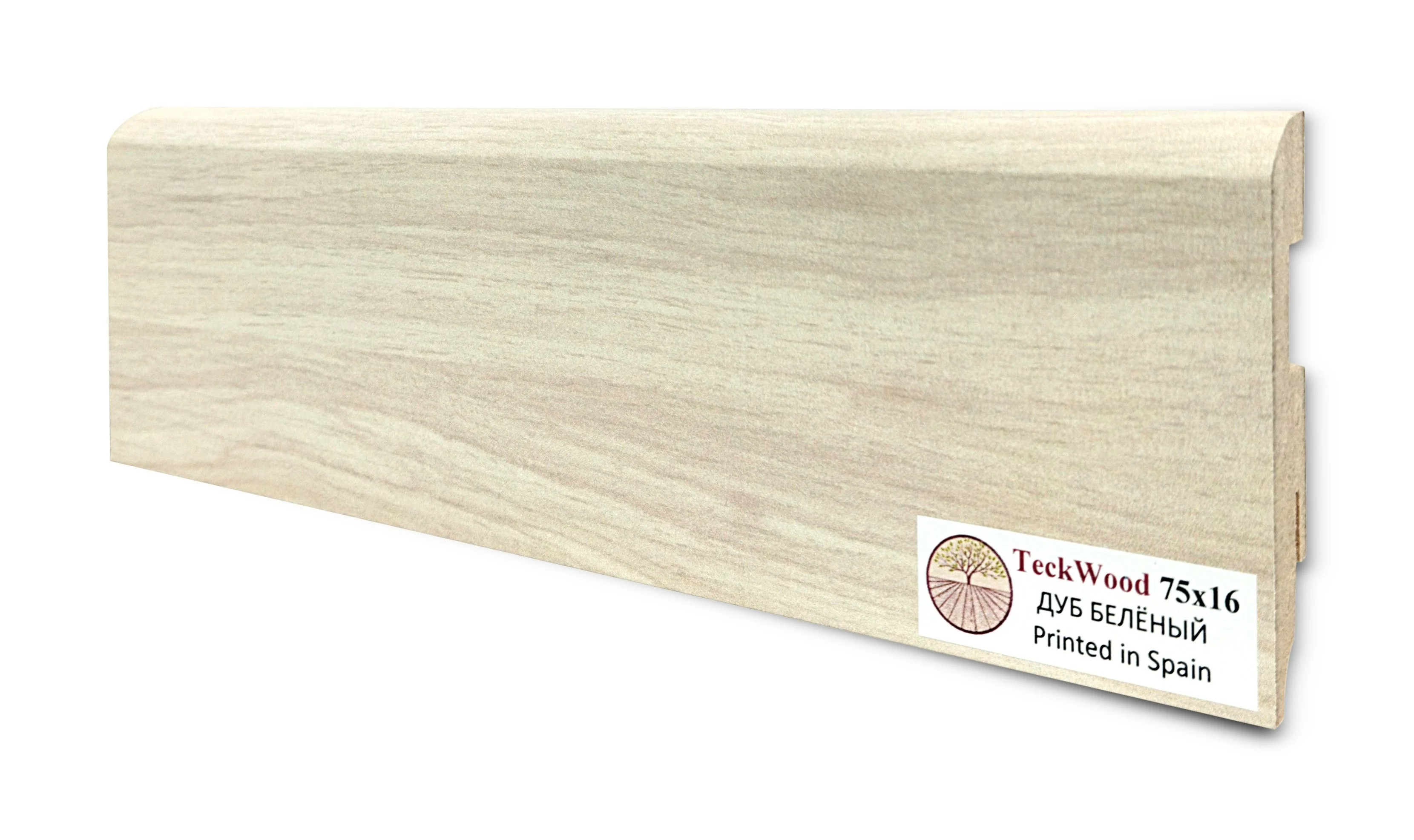 Купить Плинтус Теквуд Дуб Белёный (75*16) (Teckwood)  кл. от поставщика Консалт Паркет, детальное фото