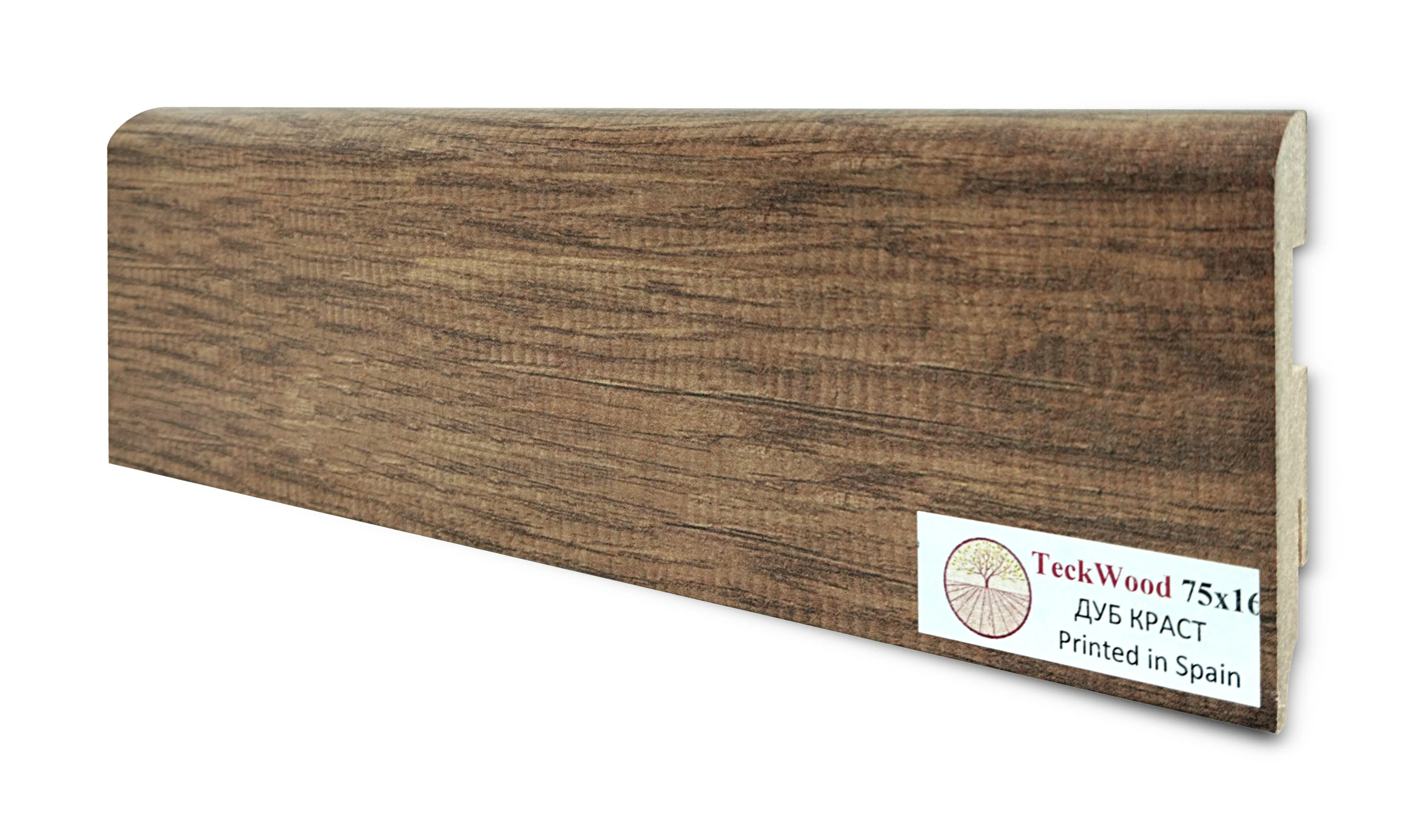 Купить Плинтус Теквуд Дуб Краст (75*16) (Teckwood)  кл. от поставщика Консалт Паркет, детальное фото
