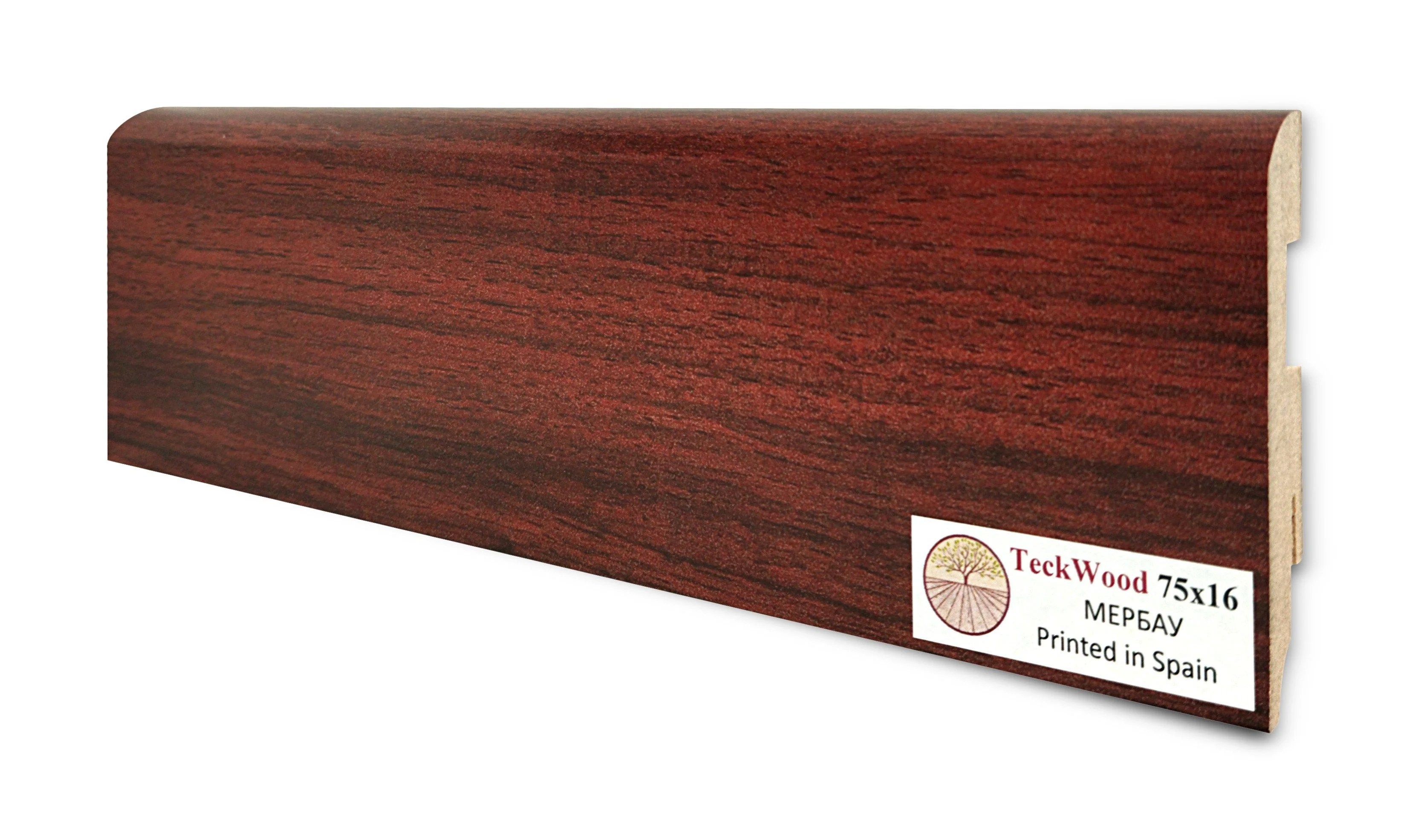 Купить Плинтус Теквуд Мербау (75*16) (Teckwood)  кл. от поставщика Консалт Паркет, детальное фото