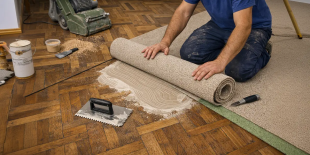 Как стелить ковролин на старый паркет