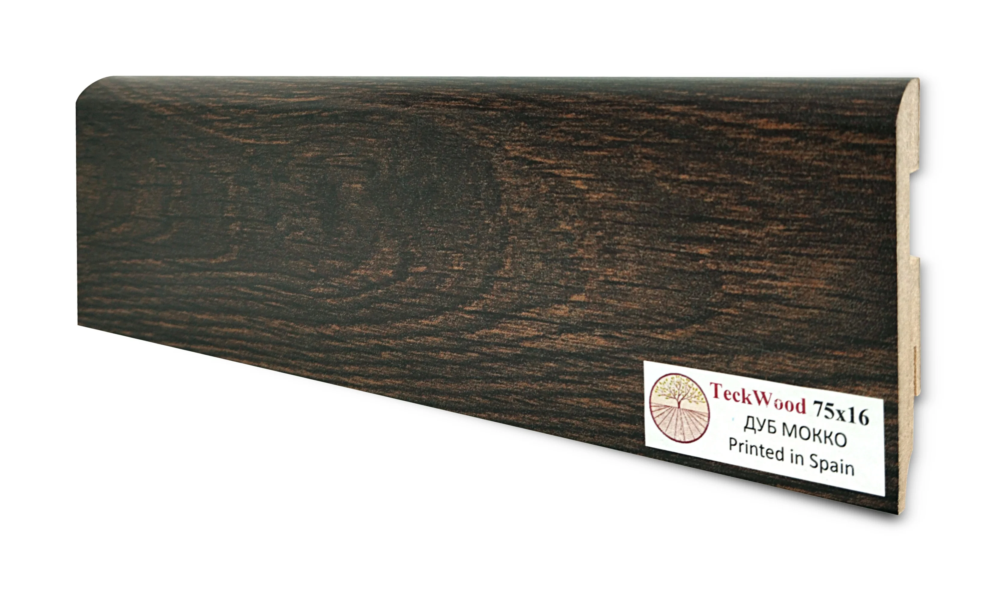 Купить Плинтус Теквуд Дуб Мокко (75*16) (Teckwood)  кл. от поставщика Консалт Паркет, детальное фото