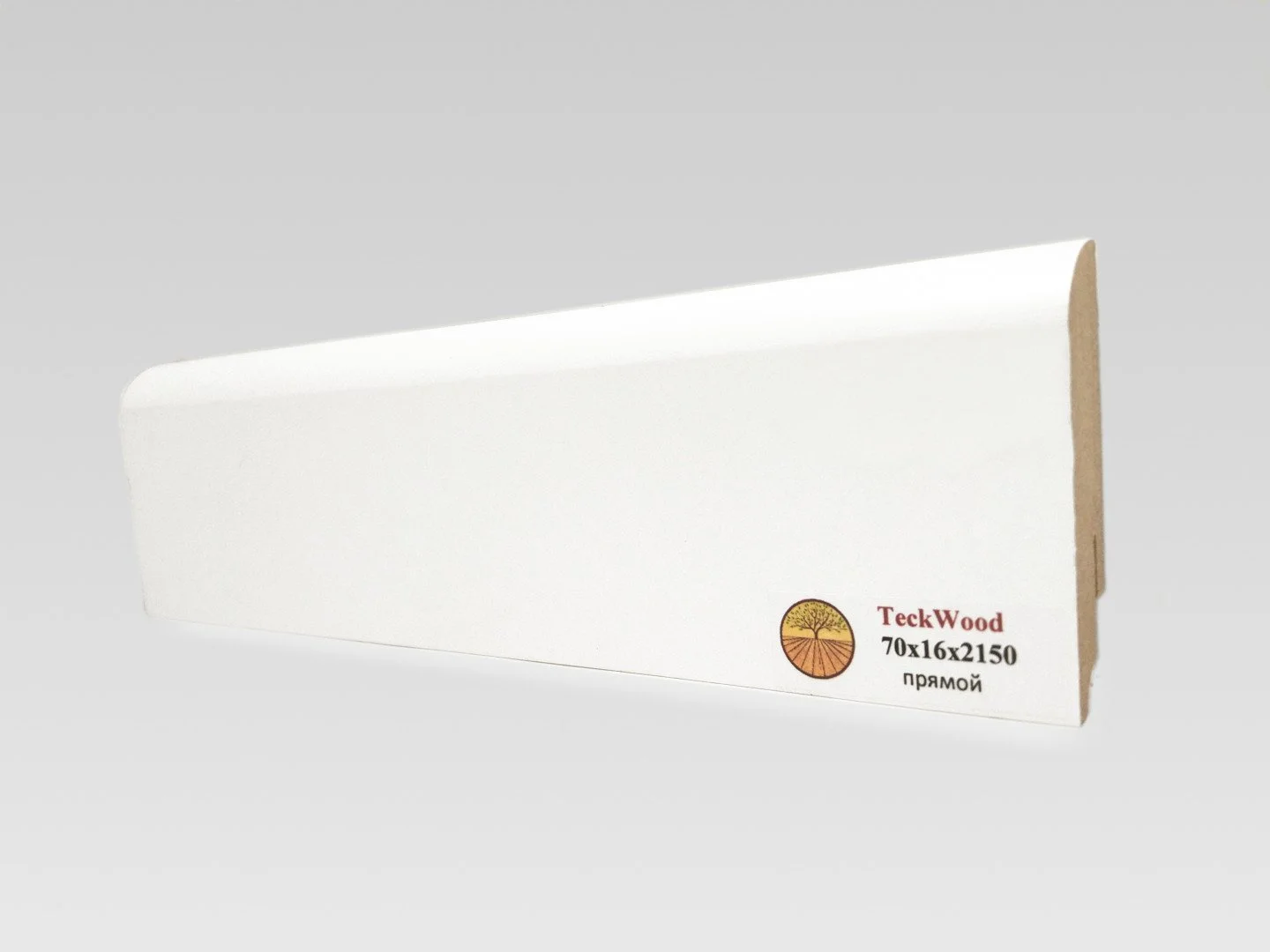 Купить Плинтус Теквуд Белый прямой (70*16) (Teckwood)  кл. от поставщика Консалт Паркет, детальное фото