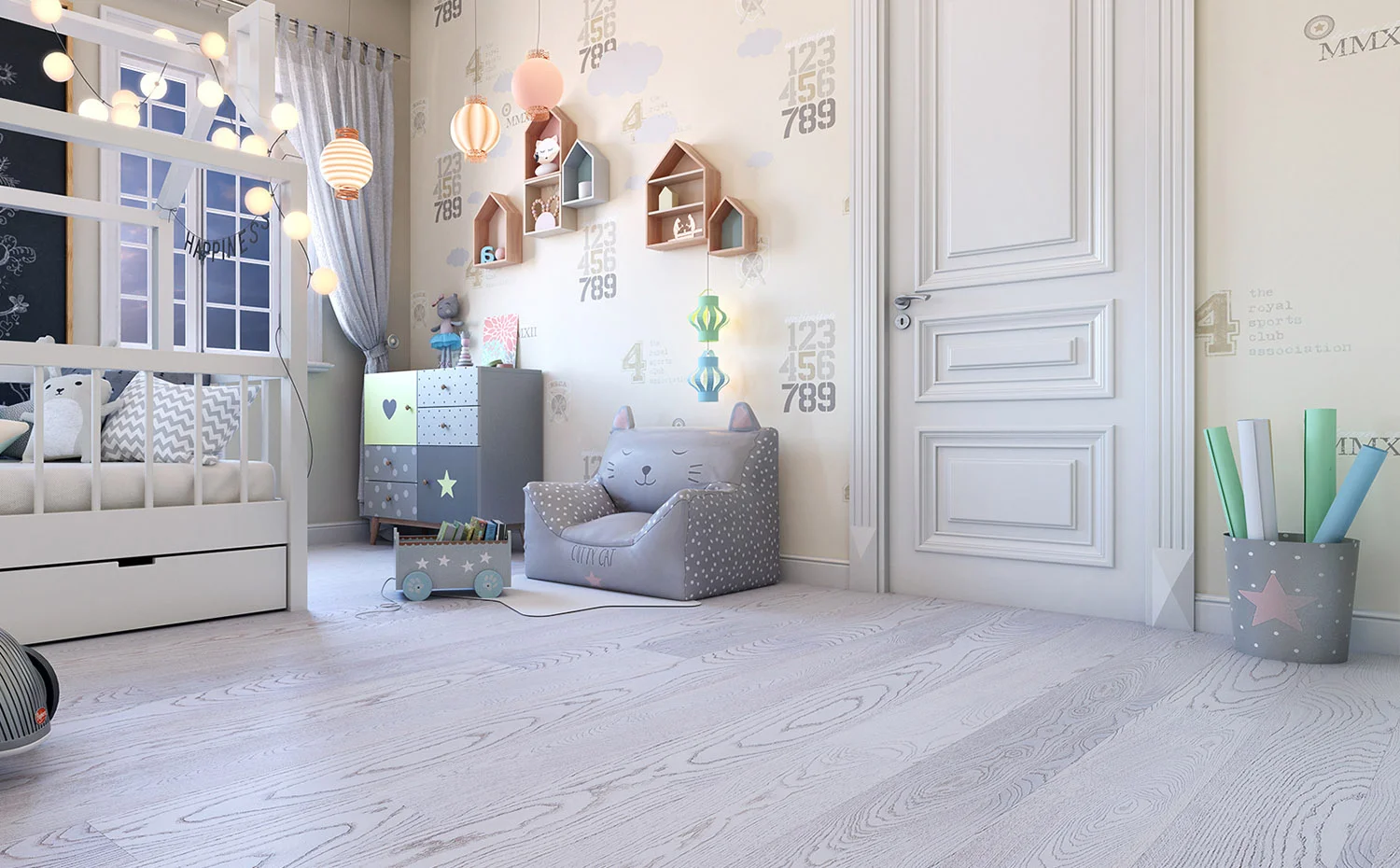 Купить Паркетная доска Поларвуд Классик Дуб Елара Белый Матовый (Polarwood Classic Elara White Matt)  кл. от поставщика Консалт Паркет, детальное фото