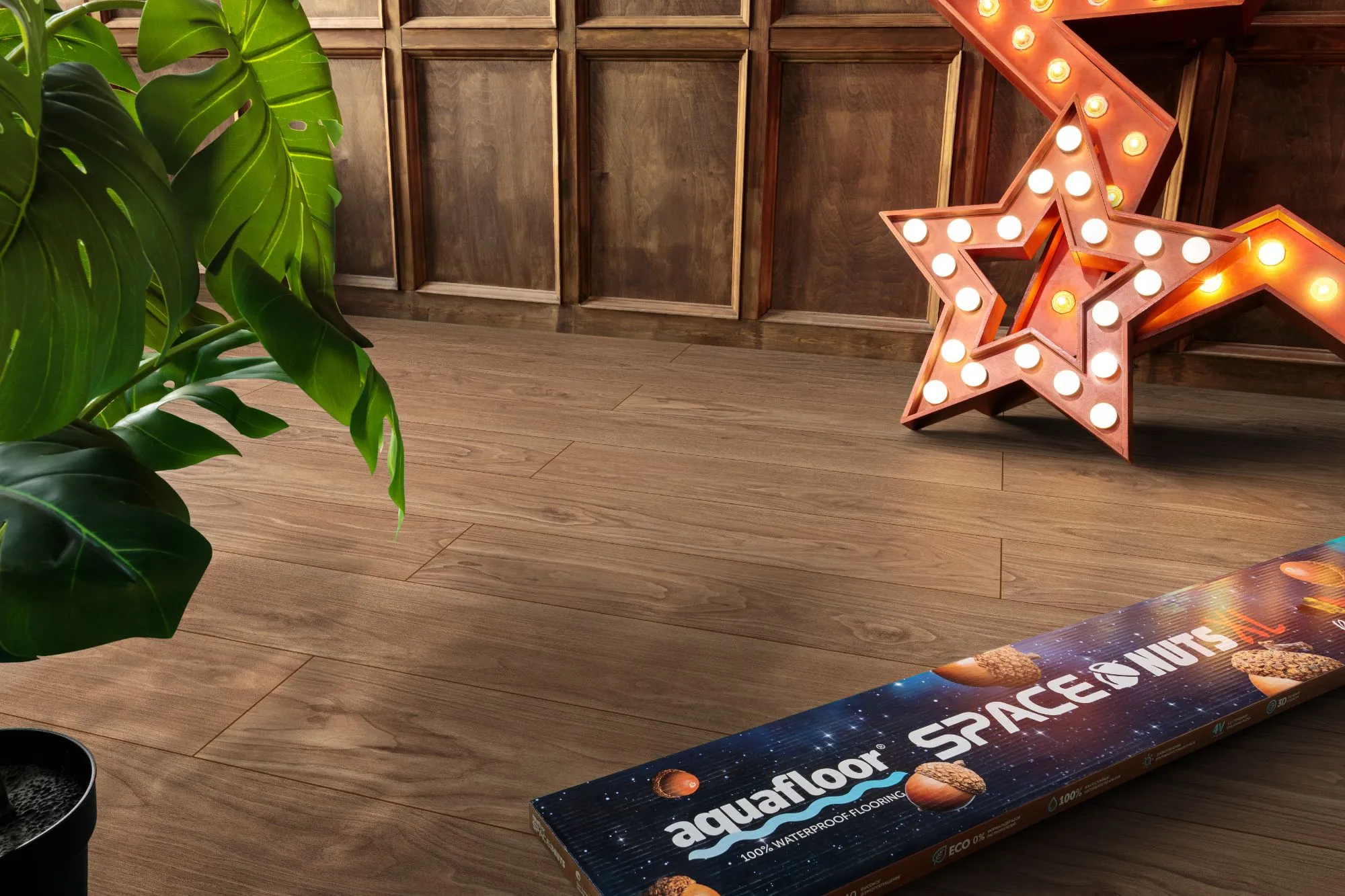 Кварц-винил (ПВХ плитка) Аквафлор Космос Орехи XL AF4076NXL (Aquafloor Space Nuts) 43 кл. от поставщика Консалт Паркет, детальное фото