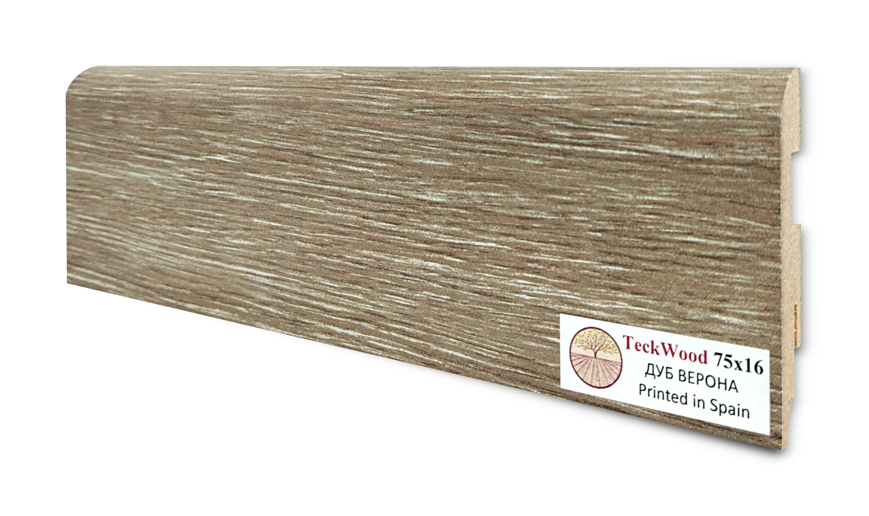 Купить Плинтус Теквуд Дуб Верона (75*16) (Teckwood)  кл. от поставщика Консалт Паркет, детальное фото