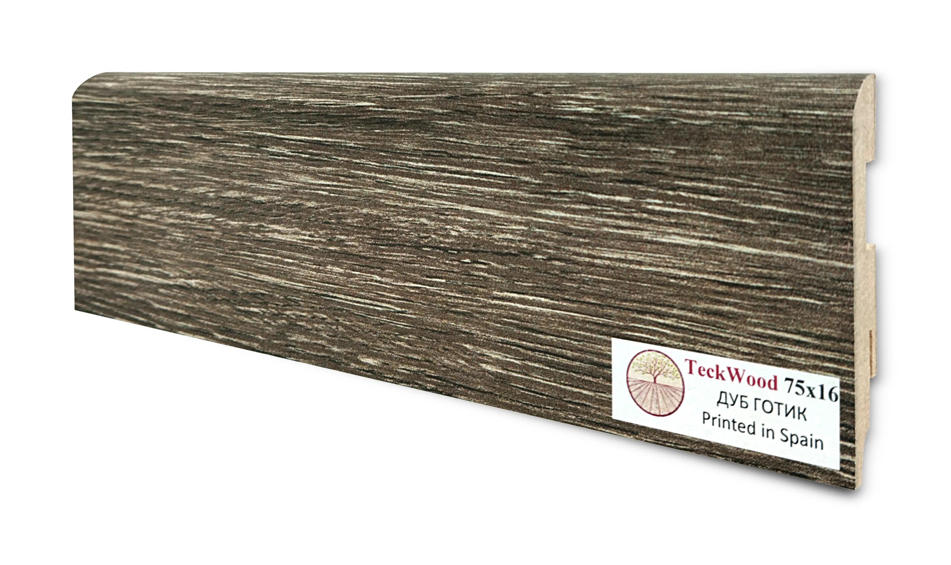Купить Плинтус Теквуд Дуб Готик (75*16) (Teckwood)  кл. от поставщика Консалт Паркет, детальное фото