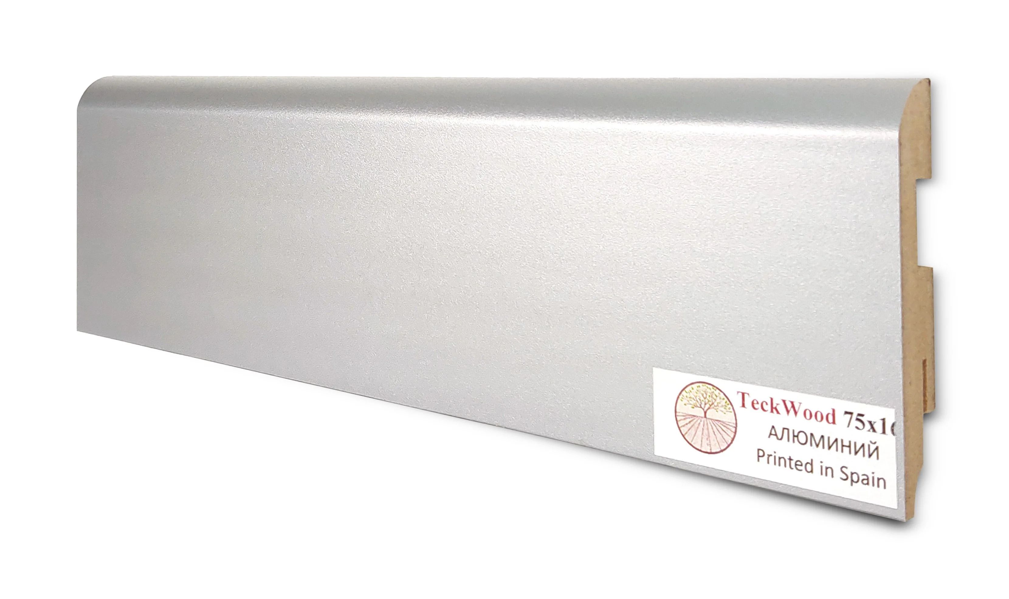 Купить Плинтус Теквуд Алюминий (75*16) (Teckwood)  кл. от поставщика Консалт Паркет, детальное фото