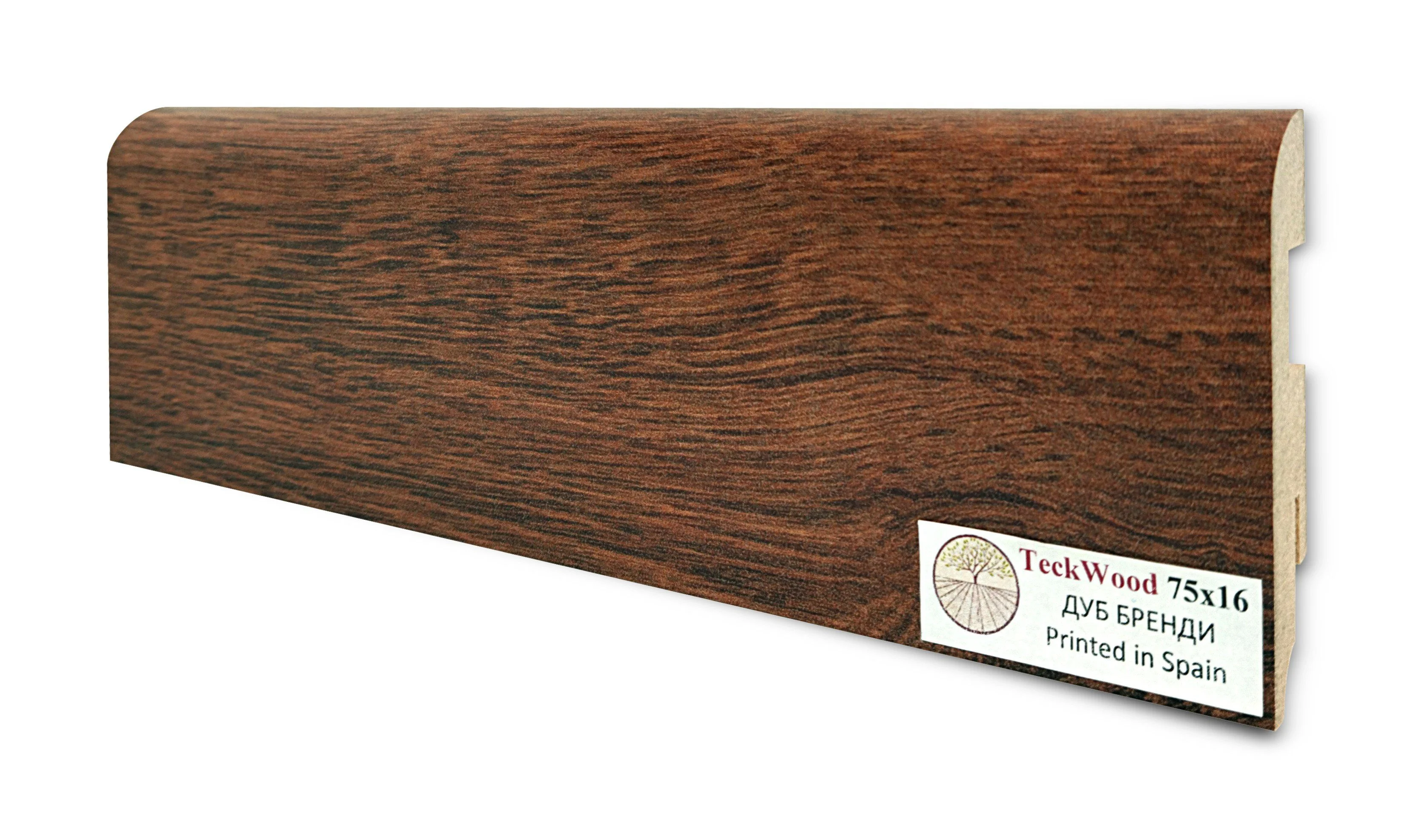 Купить Плинтус Теквуд Дуб Бренди (75*16) (Teckwood)  кл. от поставщика Консалт Паркет, детальное фото