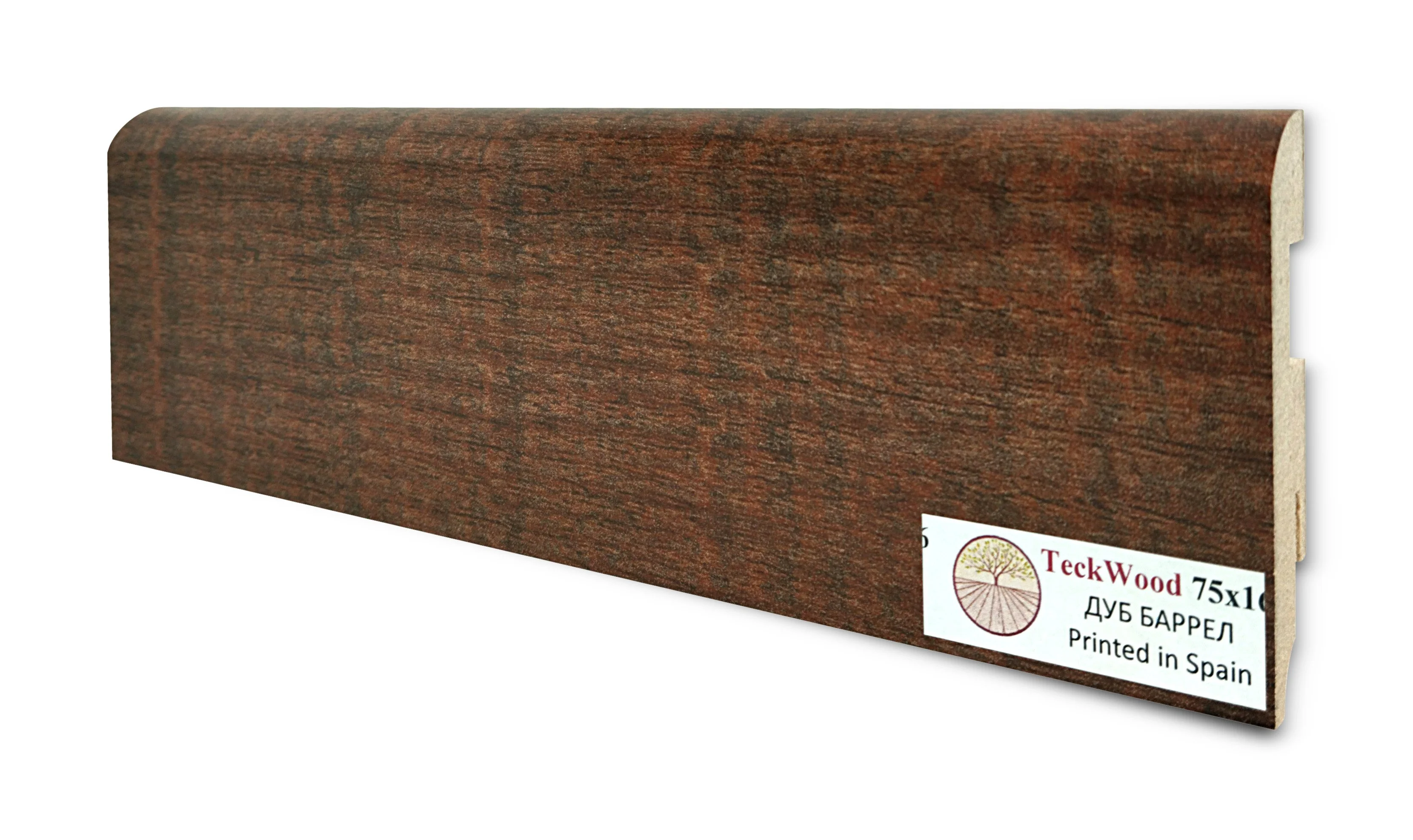 Купить Плинтус Теквуд Дуб Баррел (75*16) (Teckwood)  кл. от поставщика Консалт Паркет, детальное фото