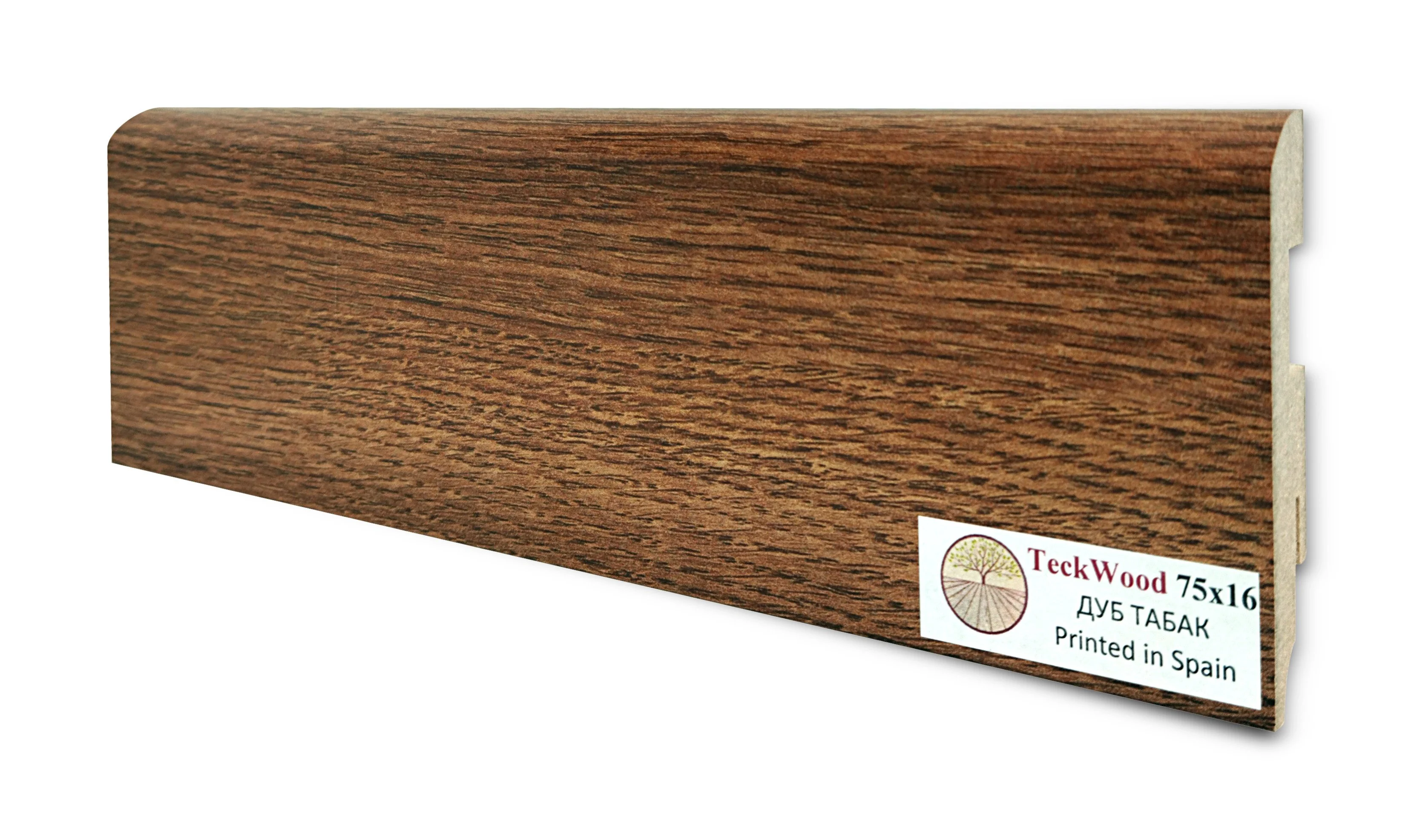 Купить Плинтус Теквуд Дуб Табак (75*16) (Teckwood)  кл. от поставщика Консалт Паркет, детальное фото