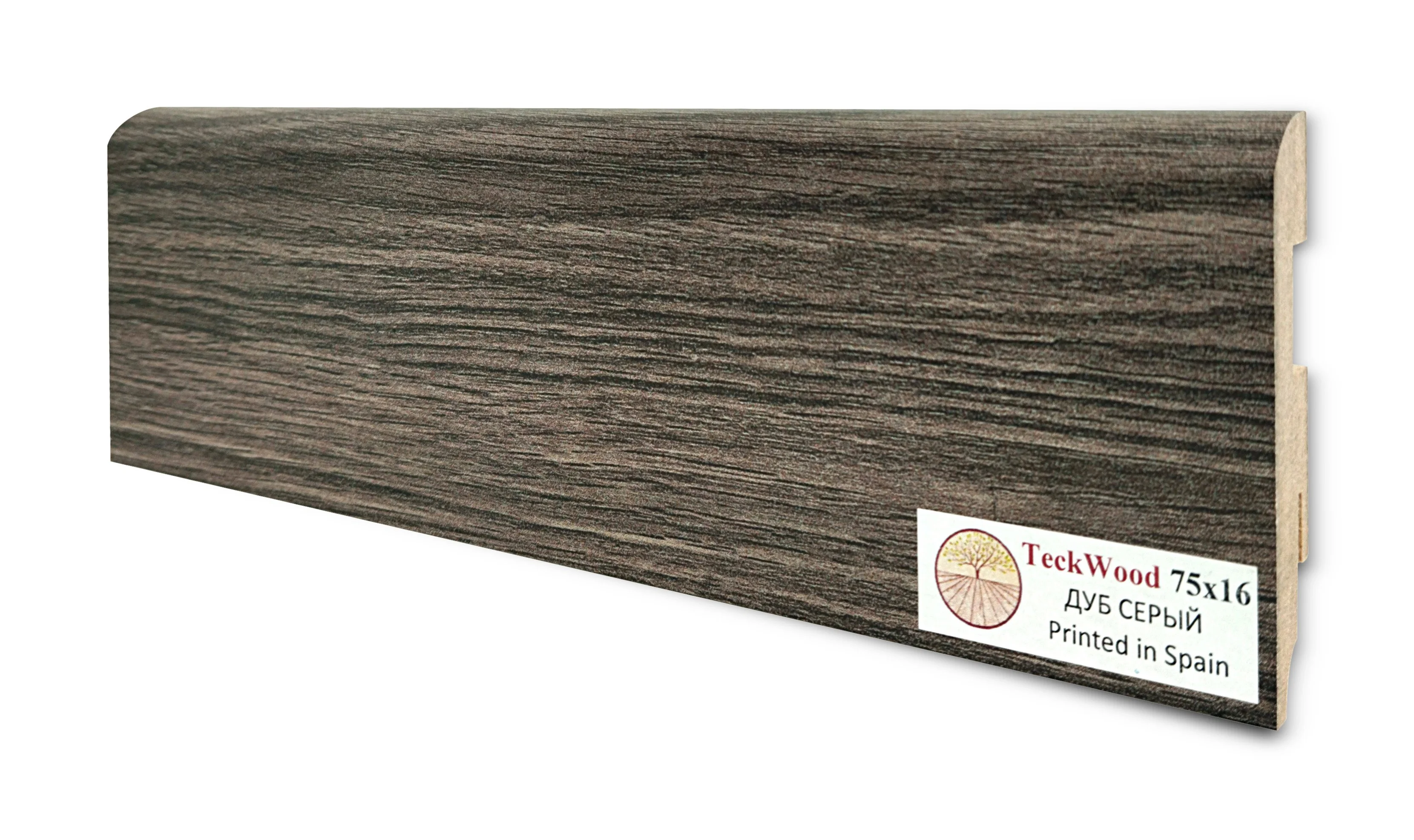Купить Плинтус Теквуд Дуб Серый (75*16) (Teckwood)  кл. от поставщика Консалт Паркет, детальное фото