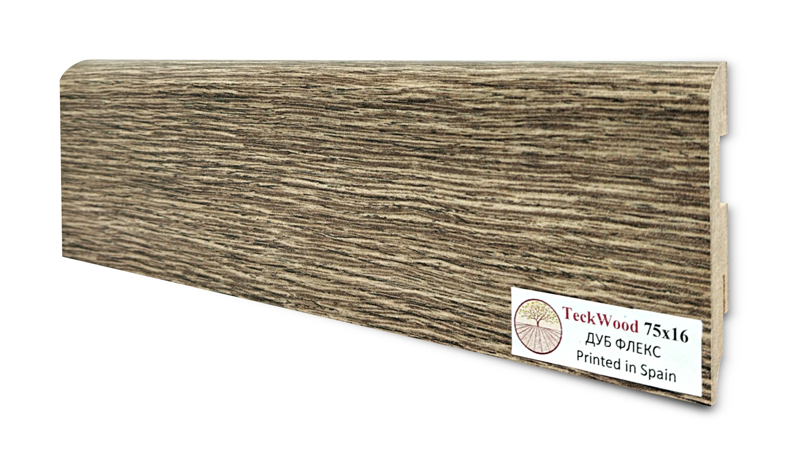 Купить Плинтус Теквуд Дуб Флекс (75*16) (Teckwood)  кл. от поставщика Консалт Паркет, детальное фото
