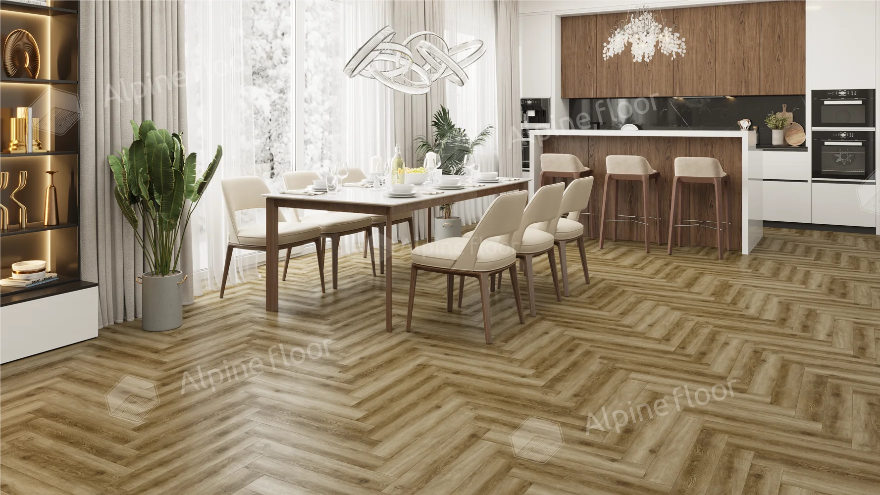 Ламинат Альпайн Флор Ориджинал Ёлочка 12 Про Дуб Марсель (Alpine Floor Original Herringbone Pro) 34 кл. от поставщика Консалт Паркет, детальное фото