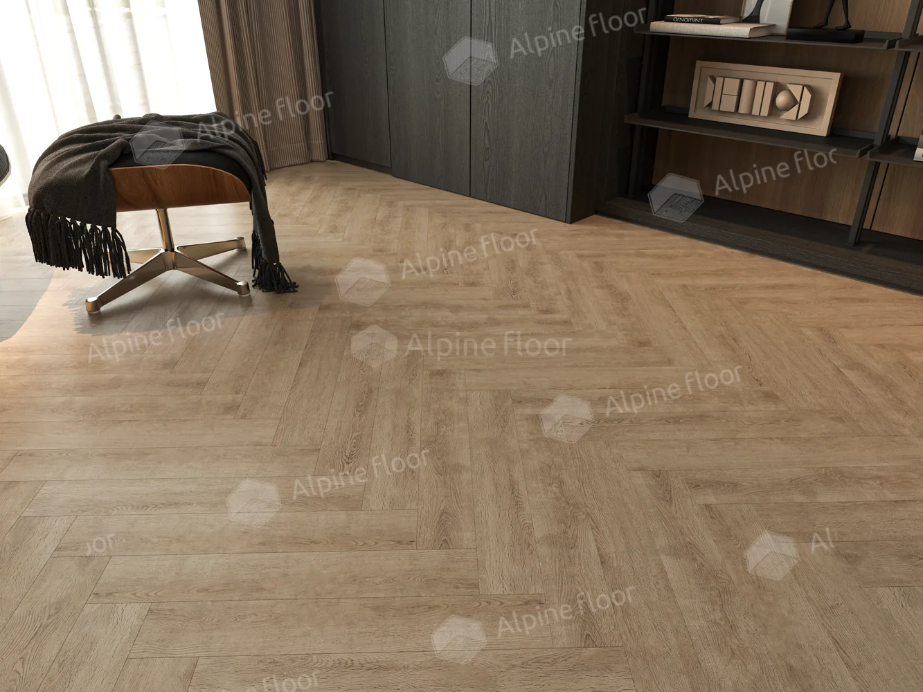 Ламинат Альпайн Флор Ориджинал Ёлочка 8 мм Дуб Прованс (Alpine Floor Original Herringbone) 33 кл. от поставщика Консалт Паркет, детальное фото