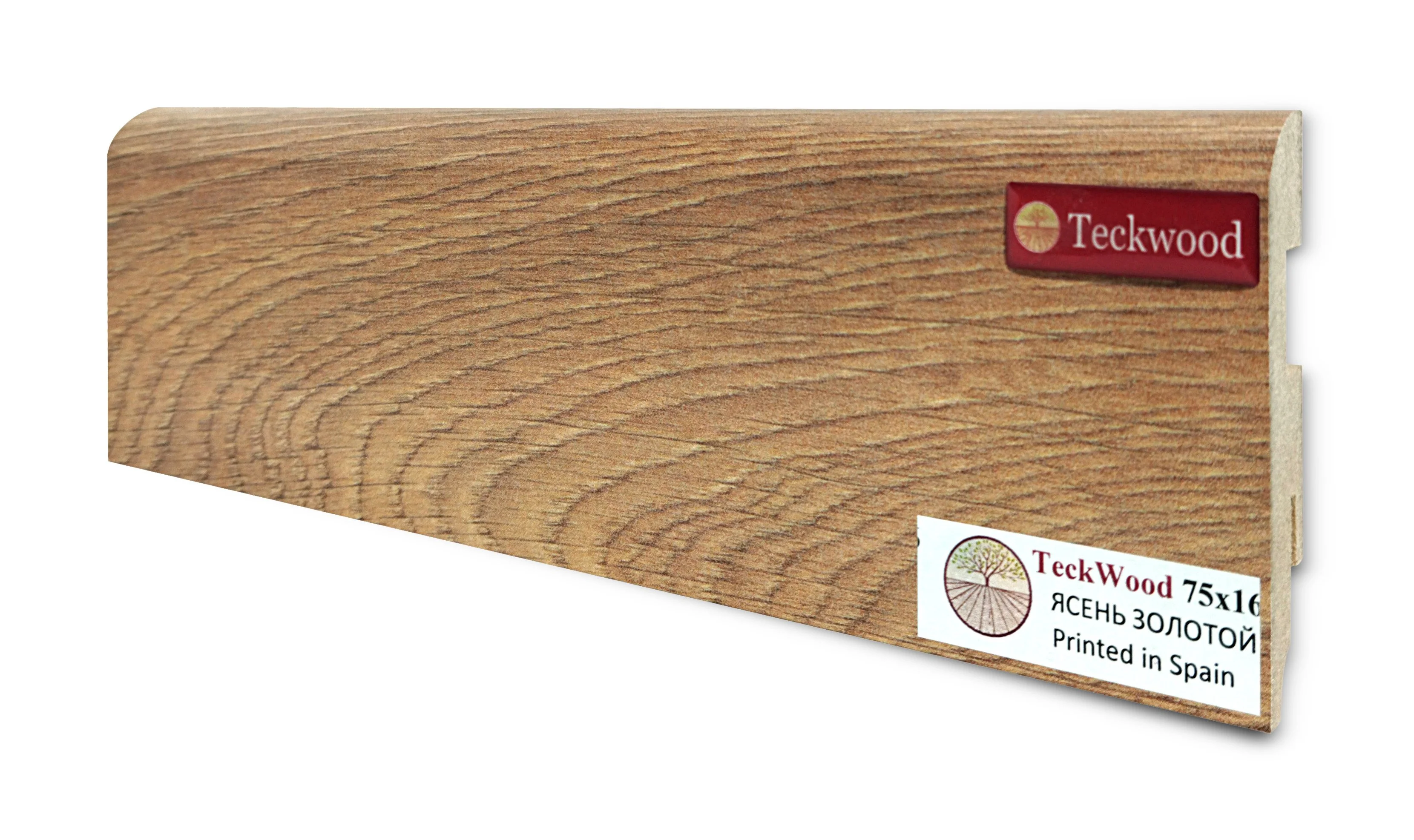 Купить Плинтус Теквуд Ясень Золотой (75*16) (Teckwood)  кл. от поставщика Консалт Паркет, детальное фото