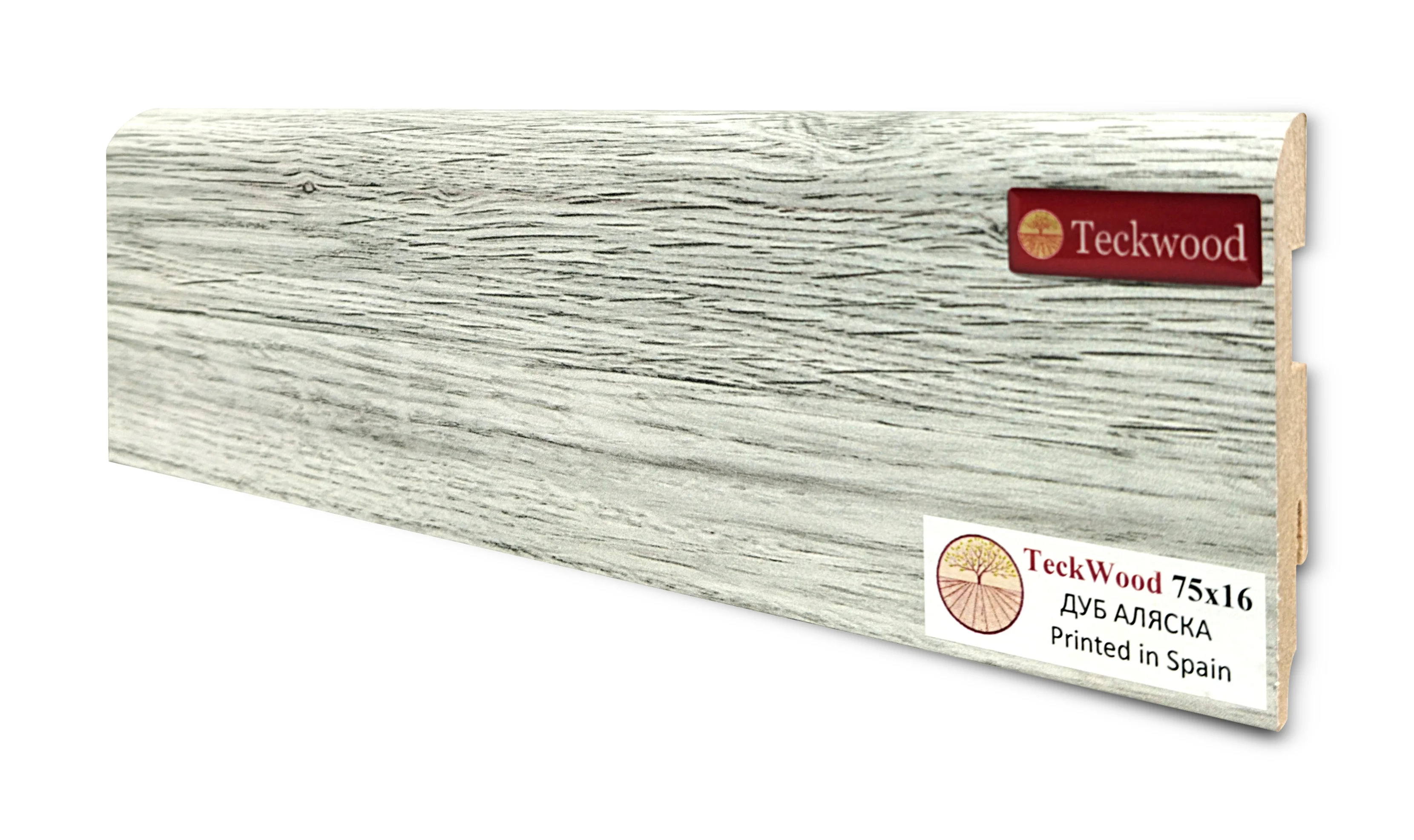Купить Плинтус Теквуд Дуб Аляска (75*16) (Teckwood)  кл. от поставщика Консалт Паркет, детальное фото