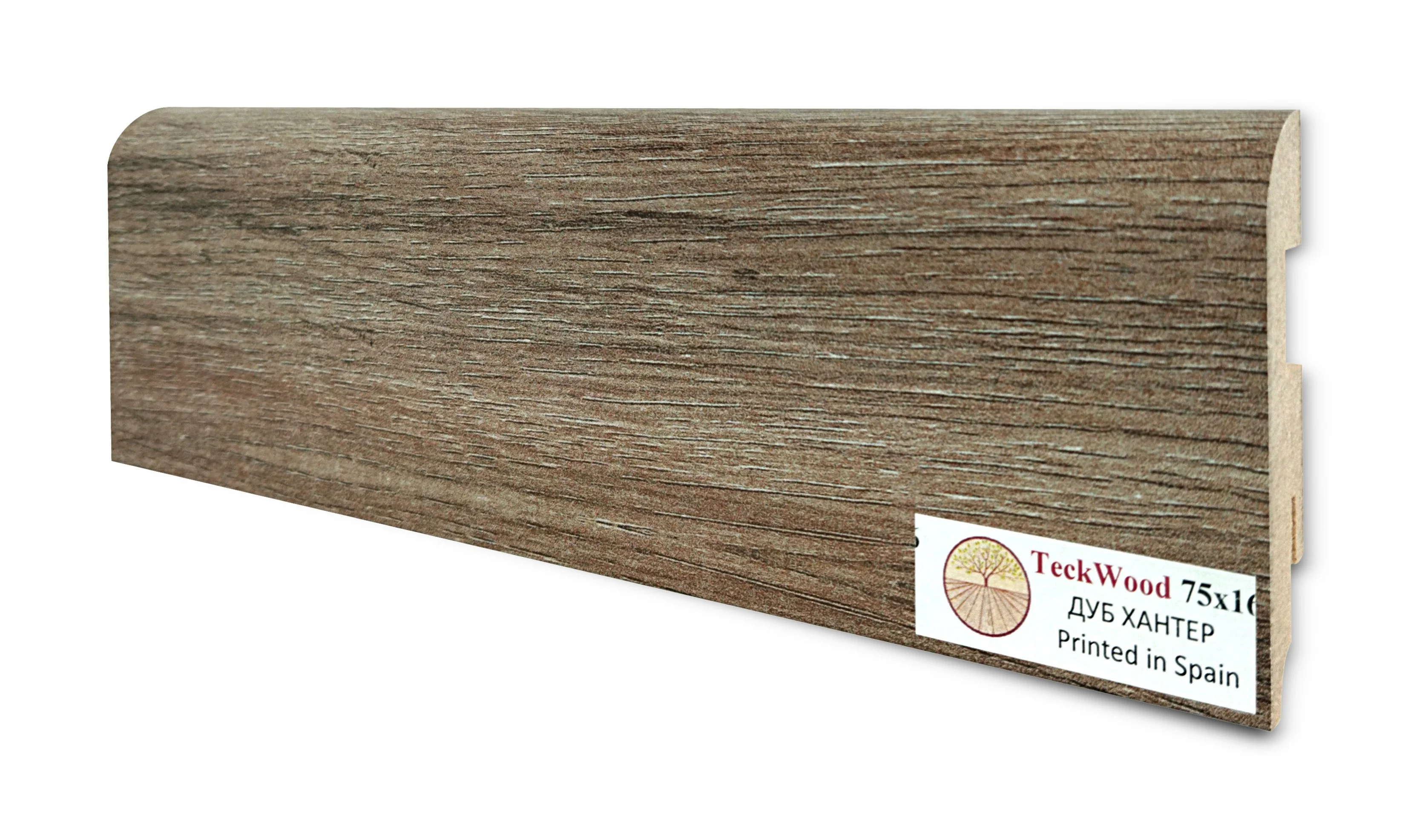 Купить Плинтус Теквуд Дуб Хантер (75*16) (Teckwood)  кл. от поставщика Консалт Паркет, детальное фото