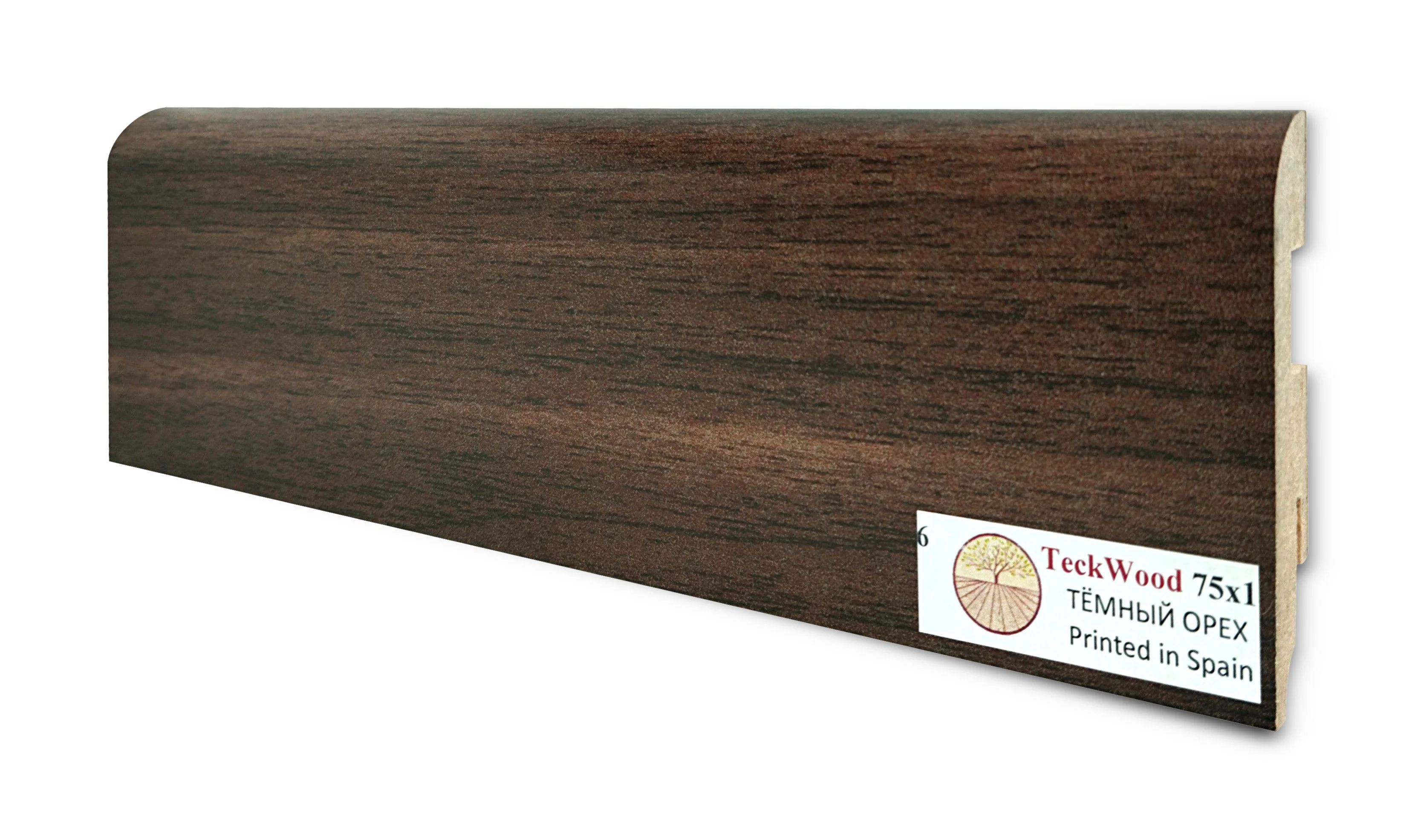 Купить Плинтус Теквуд Тёмный Орех (75*16) (Teckwood)  кл. от поставщика Консалт Паркет, детальное фото