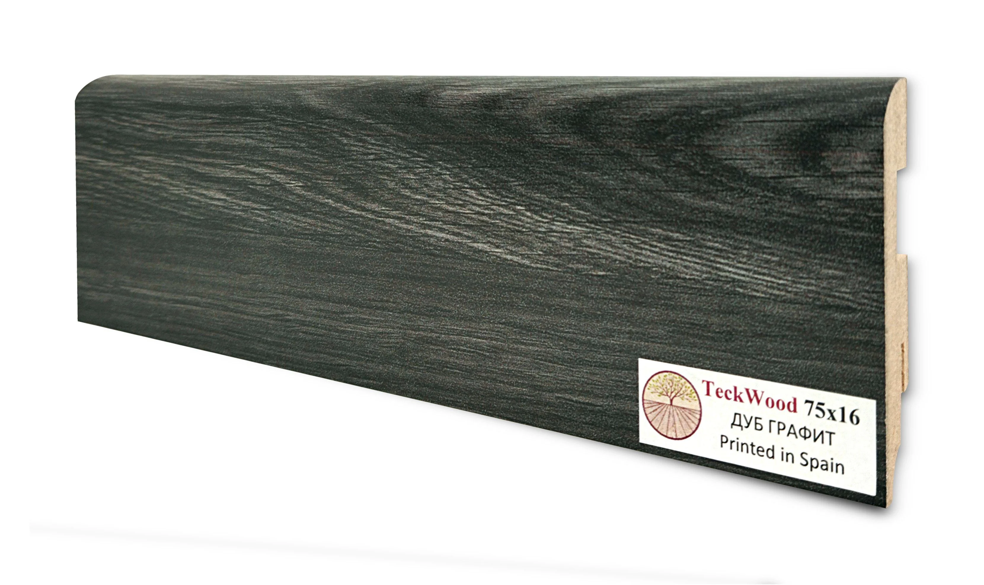 Купить Плинтус Теквуд Дуб Графит (75*16) (Teckwood)  кл. от поставщика Консалт Паркет, детальное фото
