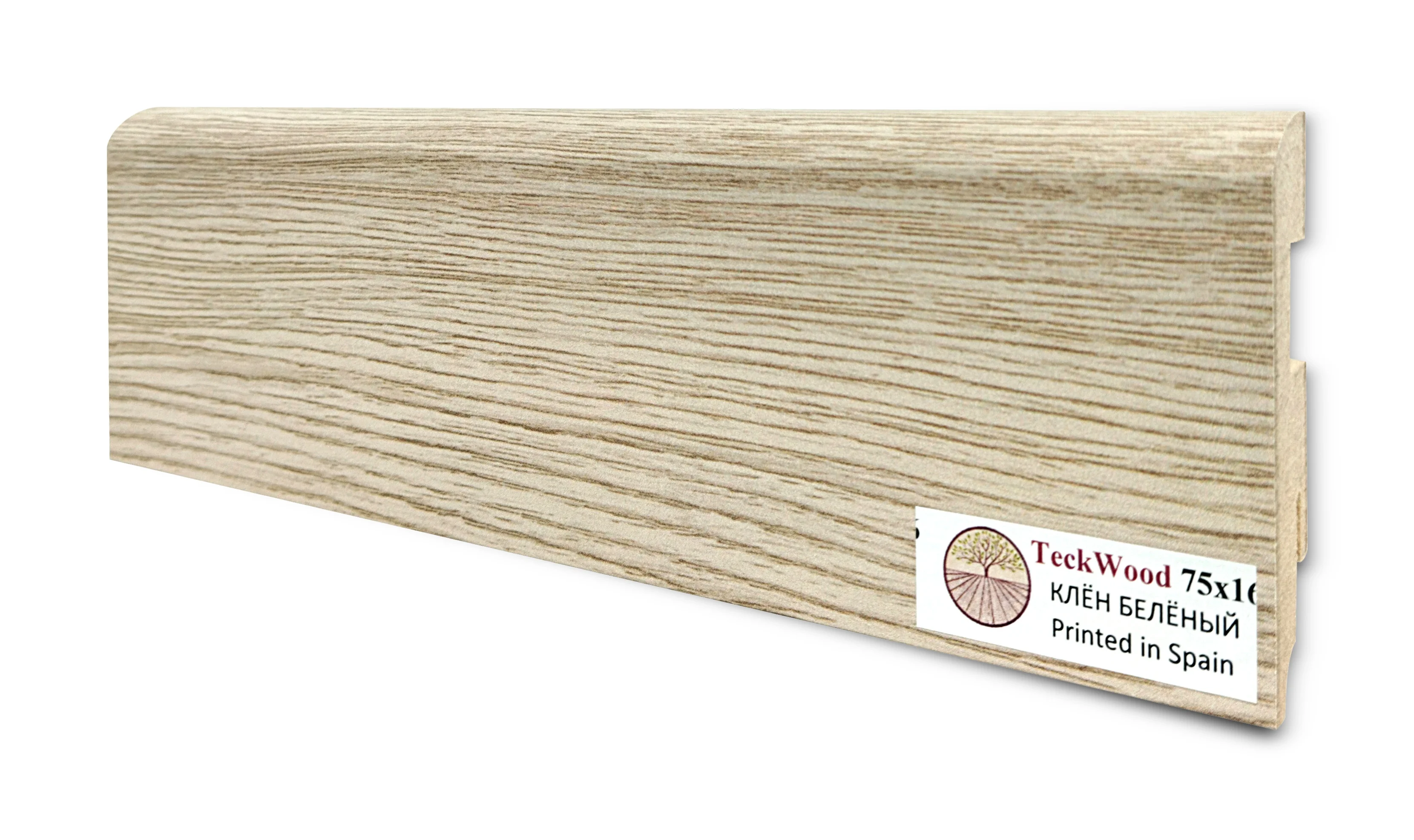 Купить Плинтус Теквуд Клён Белёный (75*16) (Teckwood)  кл. от поставщика Консалт Паркет, детальное фото
