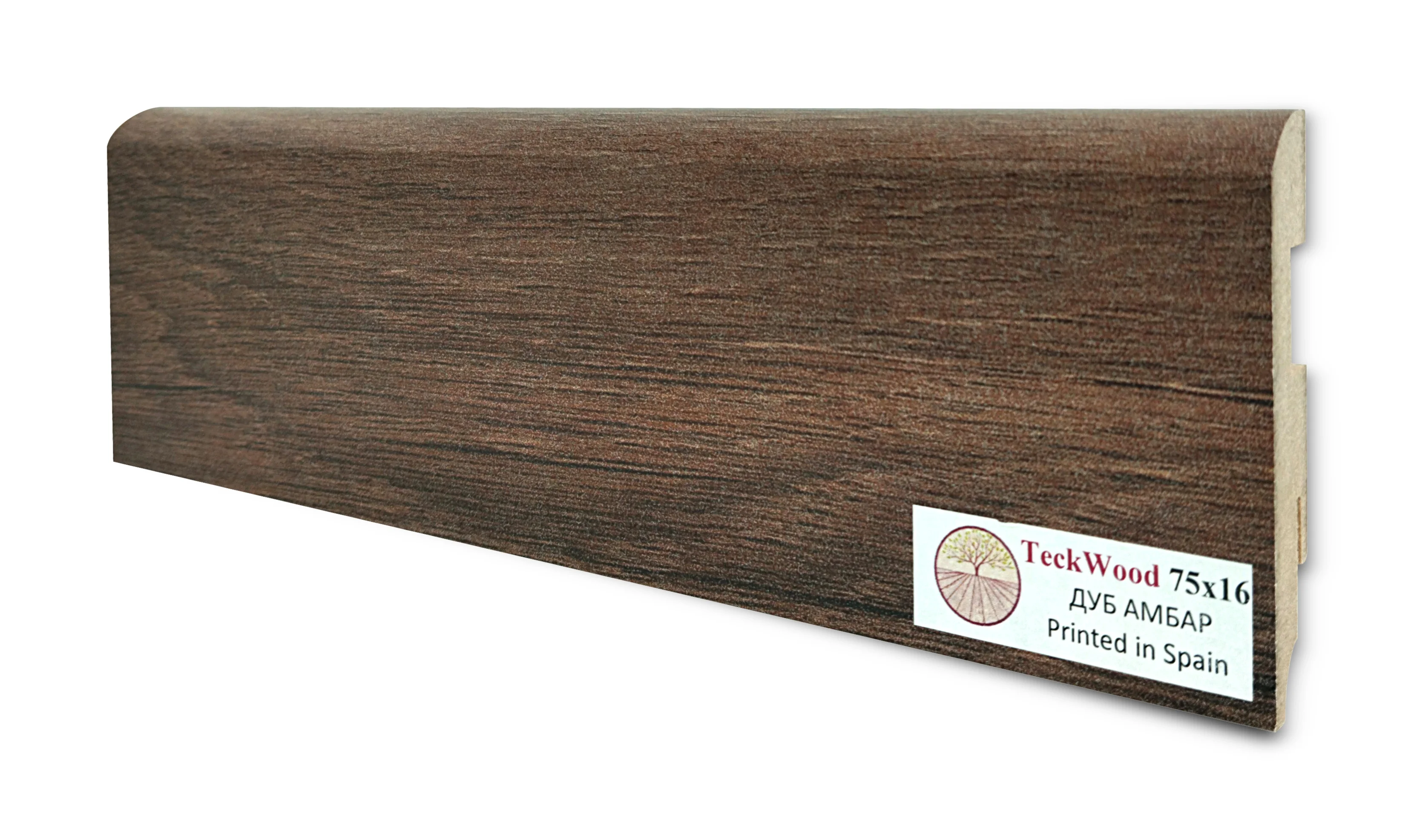 Купить Плинтус Теквуд Дуб Амбар (75*16) (Teckwood)  кл. от поставщика Консалт Паркет, детальное фото