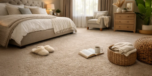 Пол в спальне: ковролин