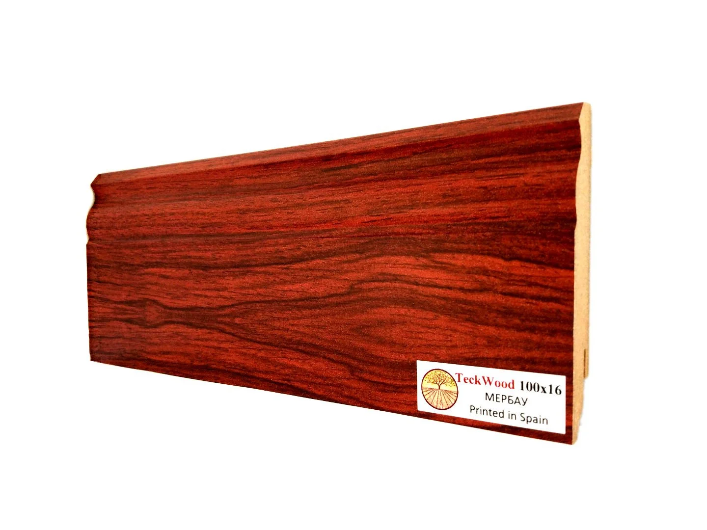 Купить Плинтус Теквуд Мербау (100*16) (Teckwood)  кл. от поставщика Консалт Паркет, детальное фото