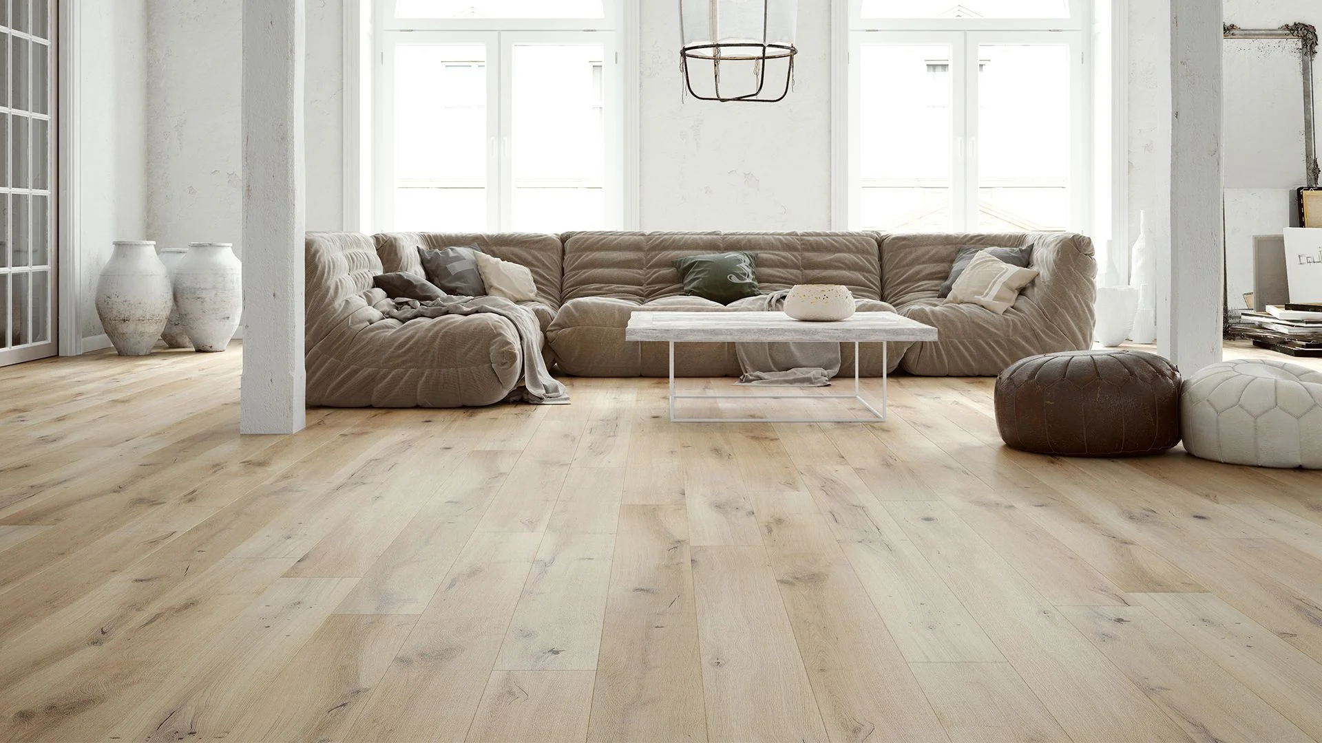 Купить Паркетная доска Барлинек Гранде Дуб Слоновая кость (Barlinek Grande Ivory)  кл. от поставщика Консалт Паркет, детальное фото