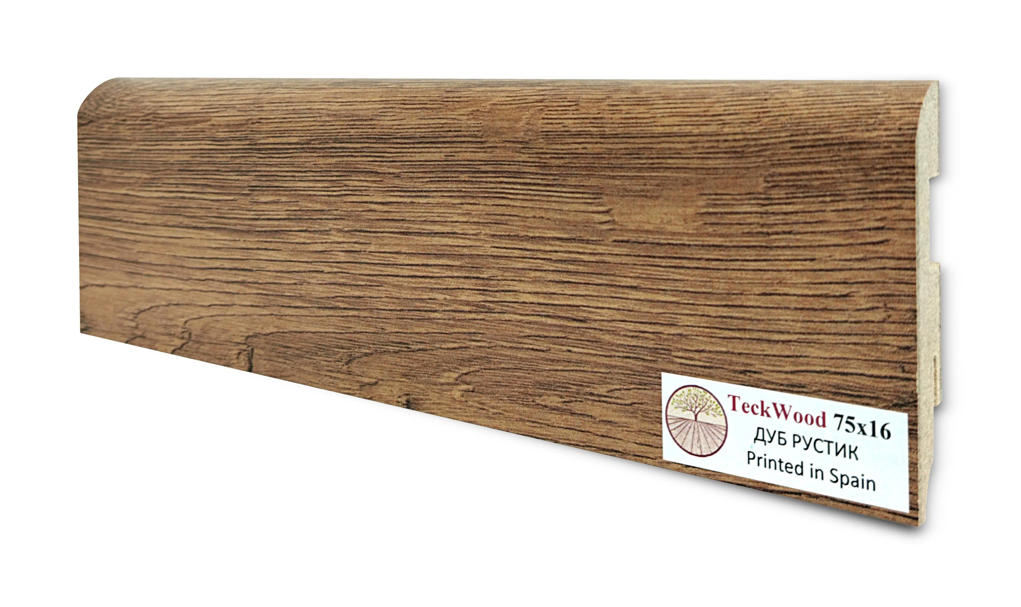Купить Плинтус Теквуд Дуб Рустик (75*16) (Teckwood)  кл. от поставщика Консалт Паркет, детальное фото