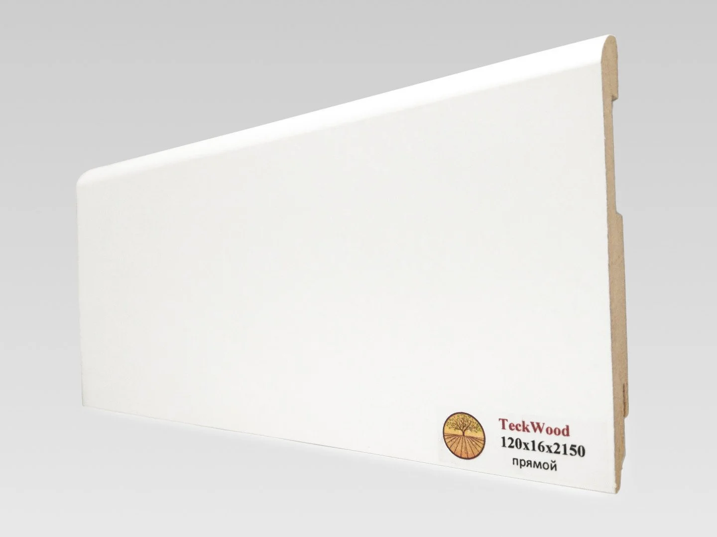 Купить Плинтус Теквуд Белый прямой (120*16) (Teckwood)  кл. от поставщика Консалт Паркет, детальное фото