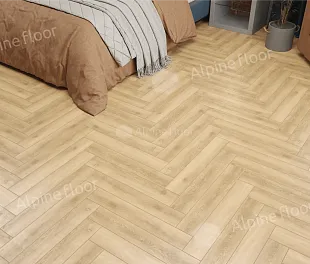 Ламинат Альпайн Флор Ориджинал Ёлочка 8 мм Дуб Шампань (Alpine Floor Original Herringbone) — фото 4
