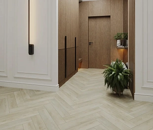 Кварц-винил (ПВХ плитка) КронаФлор Ёлочка 2.0 Дуб Ним H015 (CronaFloor Herringbone)