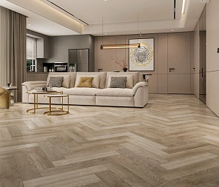Кварц-винил (ПВХ плитка) КронаФлор Ёлочка 4V Дуб Лилль H007 (CronaFloor Herringbone)
