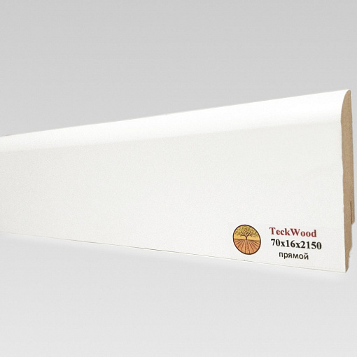 Плинтус Teckwood Белый прямой (70*16)