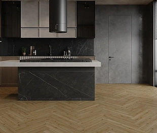 Кварц-винил (ПВХ плитка) КронаФлор Ёлочка 2.0 Дуб Кан H011 (CronaFloor Herringbone)