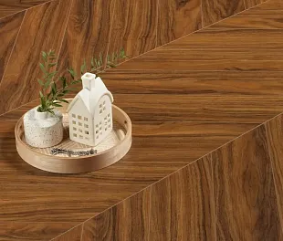 Кварц-винил (ПВХ плитка) Аберхоф Шеврон Орех Азинкоурт 8112 (Aberhof Chevron Walnut Azincourt) — фото 3