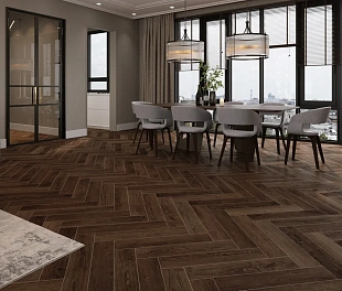 Кварц-винил (ПВХ плитка) КронаФлор Ёлочка 4V Дуб Тулуза H001 (CronaFloor Herringbone)