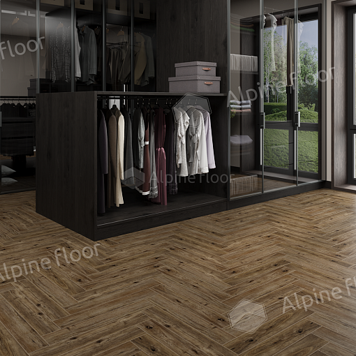 Ламинат Alpine Floor Original Herringbone 12 Pro Дуб Бордо