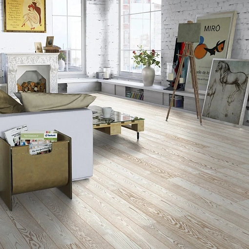 Паркетная доска Tarkett Rumba Дуб Снежный браш/Oak Snow BR