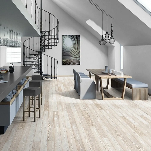 Паркетная доска Tarkett Rumba Дуб Снежный браш/Oak Snow BR