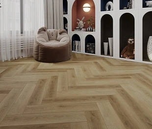 Кварц-винил (ПВХ плитка) КронаФлор Ёлочка 2.0 Дуб Лимож H020 (CronaFloor Herringbone)
