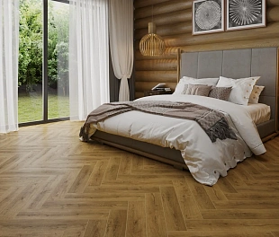 Кварц-винил (ПВХ плитка) КронаФлор Ёлочка 2.0 Дуб Анже H016 (CronaFloor Herringbone)