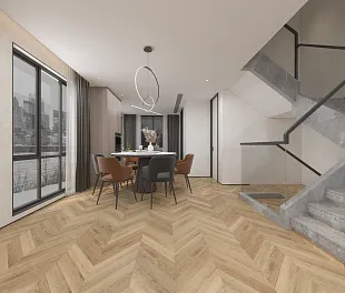 Кварц-винил (ПВХ плитка) ДамиФлор Шеврон DF10-Ch Сен-Клу (Chevron Damy Floor) — фото 3