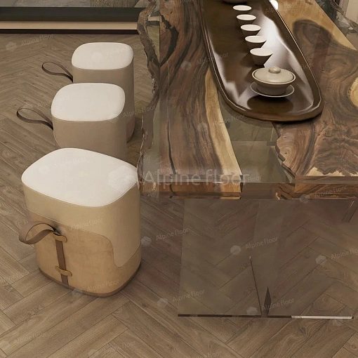 Ламинат Альпайн Флор Ориджинал Ёлочка 12 мм Дуб Калабрия (Alpine Floor Original Herringbone)