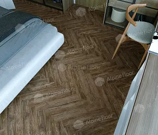 Ламинат Альпайн Флор Ориджинал Ёлочка 8 мм Дуб Бордо (Alpine Floor Original Herringbone) — фото 3