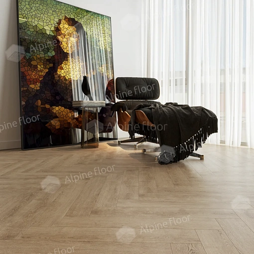 Ламинат Альпайн Флор Ориджинал Ёлочка 8 мм Дуб Прованс (Alpine Floor Original Herringbone)