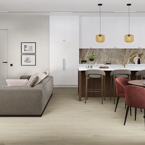 Кварц-винил (ПВХ плитка) ДамиФлор Фэмили TCM285-15 Дуб Светлый (Family Damy Floor)